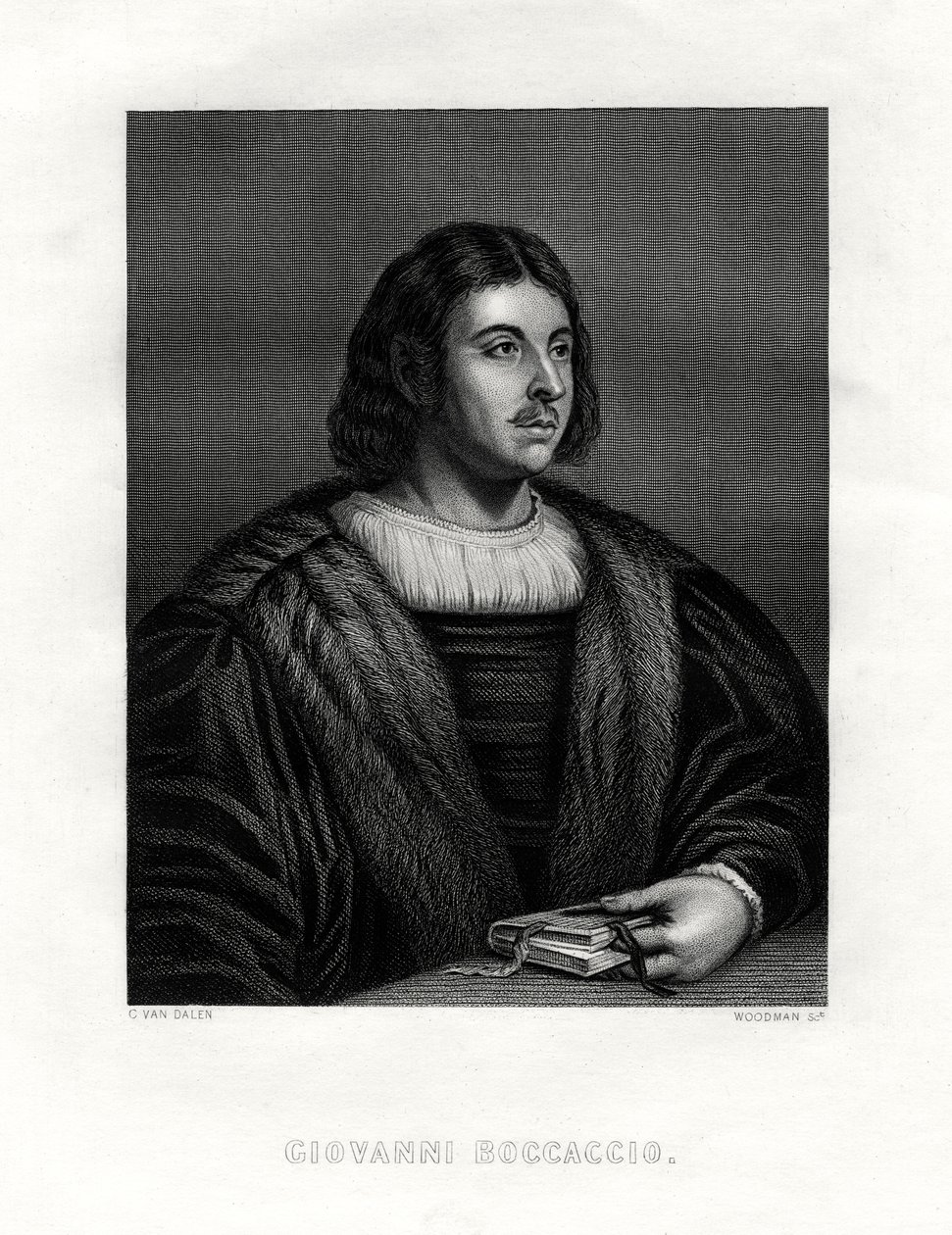 Giovanni Boccaccio, Italiaanse auteur en dichter, 19e eeuw door Woodman