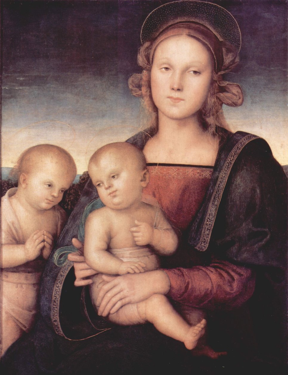 Madonna met Heilige Johannes de Doper door Workshop of Pietro Perugino