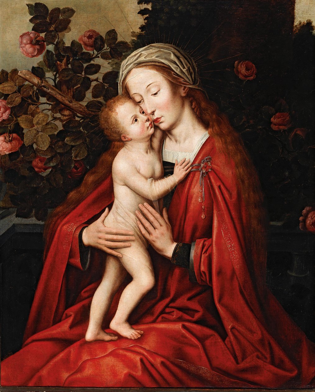 Madonna met kind door Workshop of Ambrosius Benson