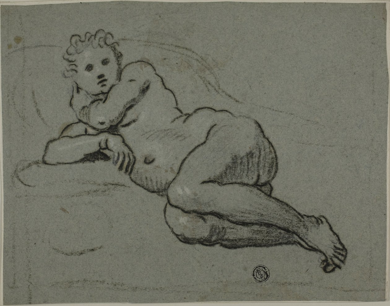 Liggend naakt door Workshop of Domenico Tintoretto