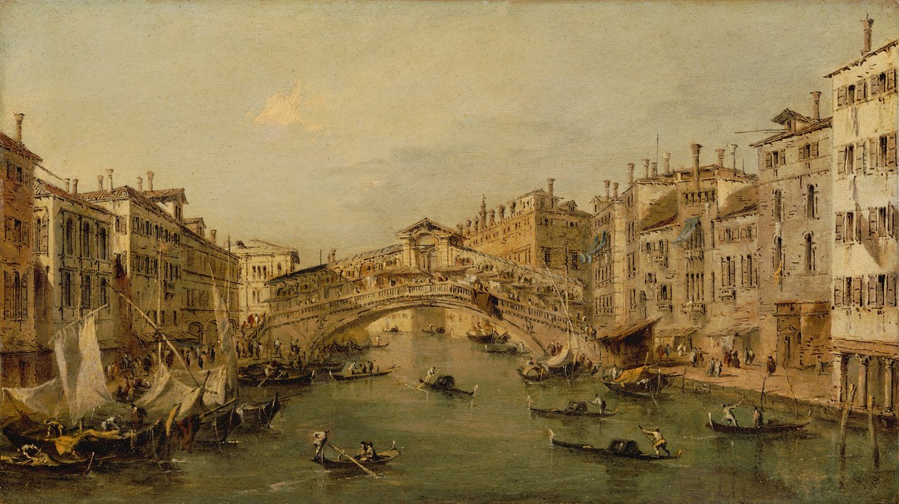 Venetië: De Rialto door Workshop of Francesco Guardi