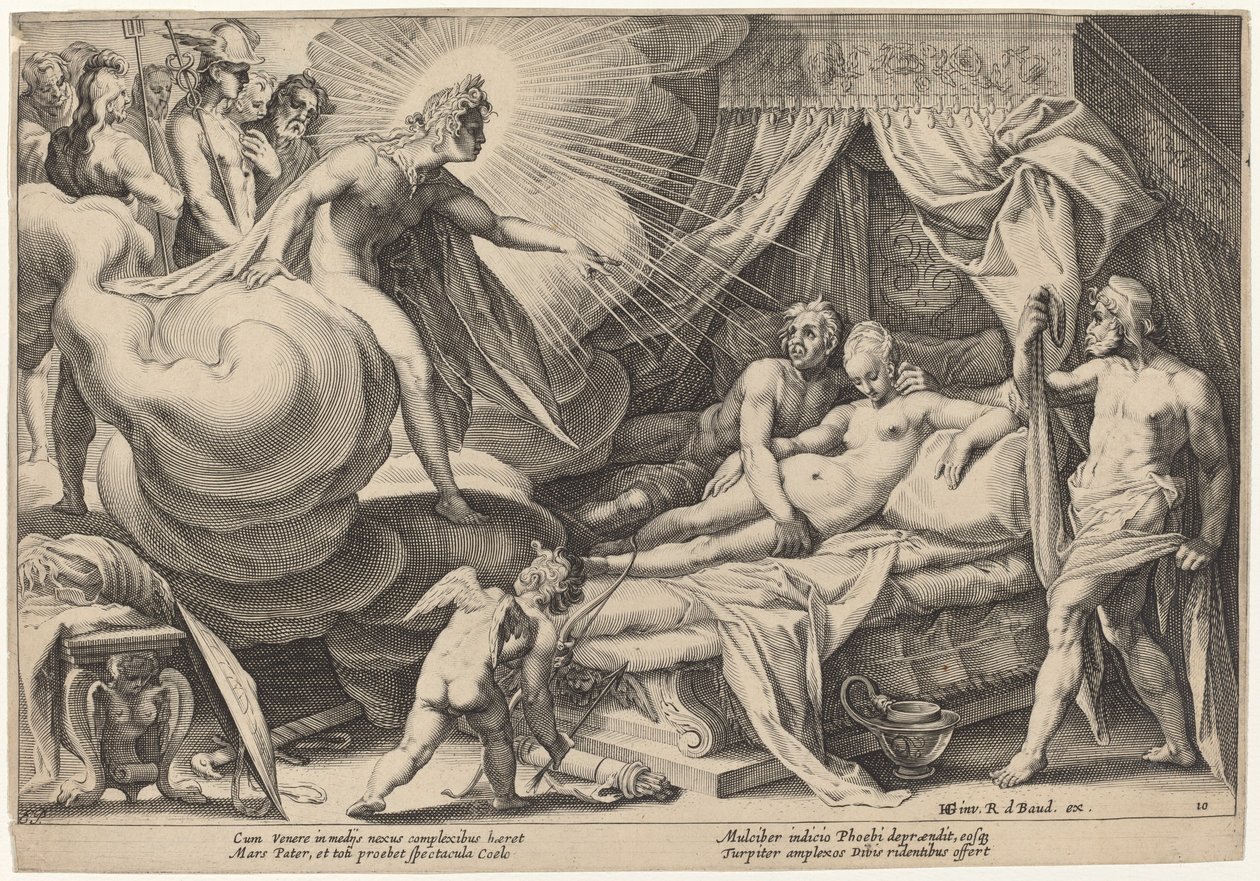 Mars en Venus Verrast door Workshop of Hendrick Goltzius, after Hendrick Goltzius