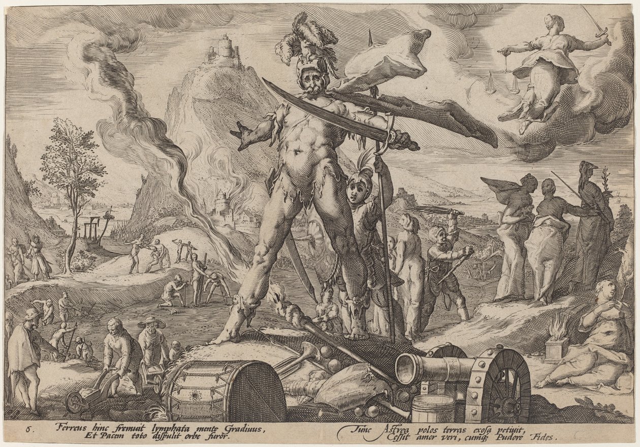 Het IJzeren Tijdperk door Workshop of Hendrick Goltzius, after Hendrick Goltzius