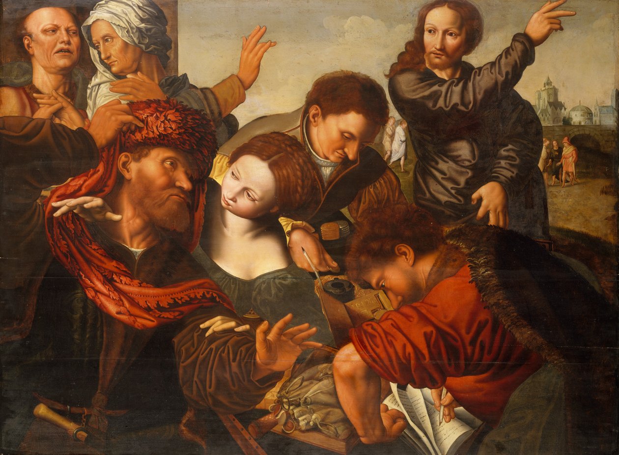 De roeping van Matteüs door Workshop of Jan Sanders van Hemessen