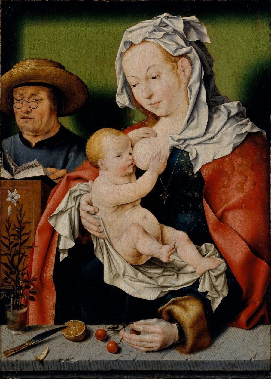 De Heilige Familie door Workshop of Joos van Cleve