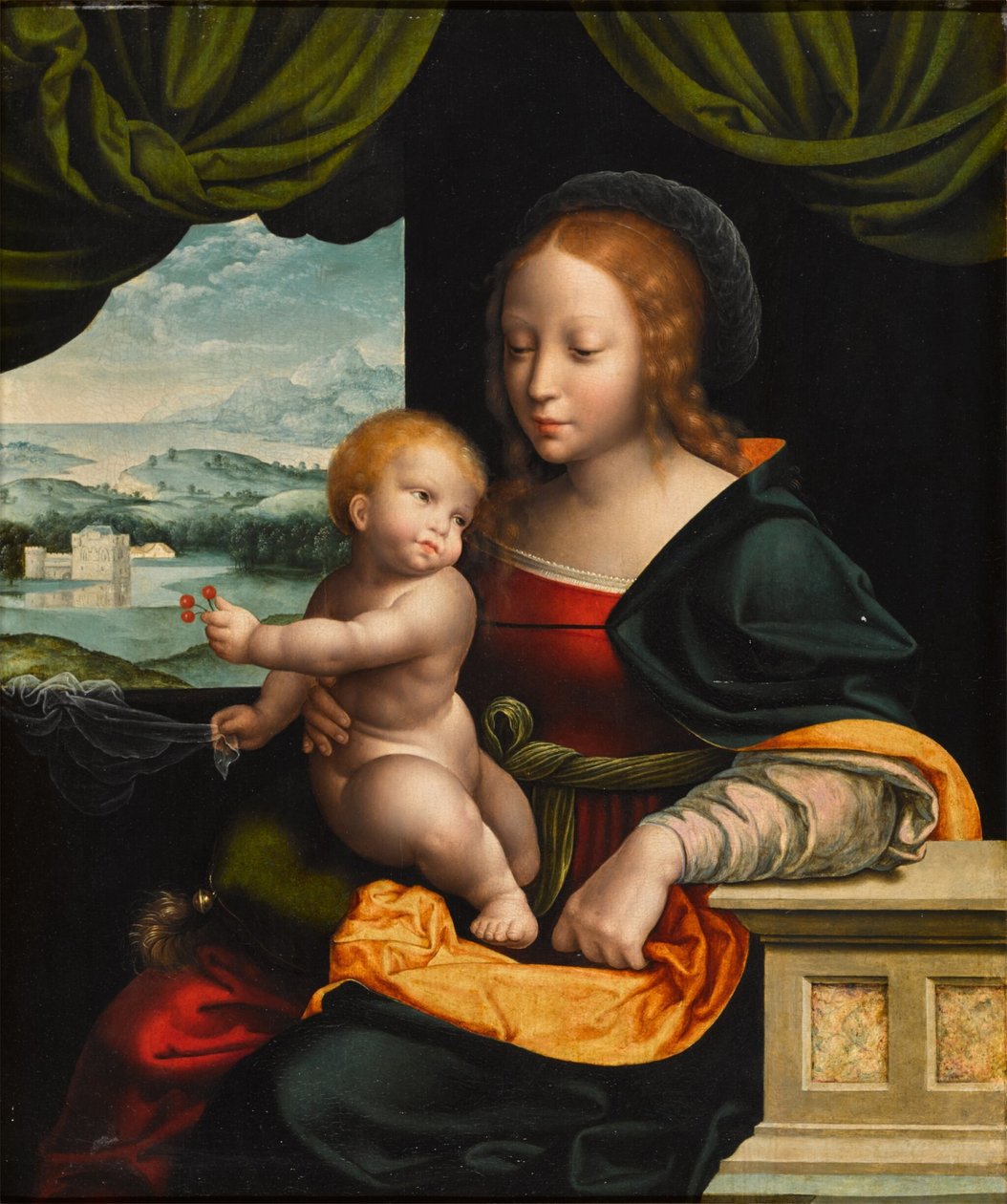 De madonna van de kersen door Workshop of Joos van Cleve