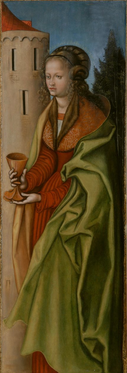 Duits: Hl. Barbara St Barbara door workshop of Lucas Cranach the Elder