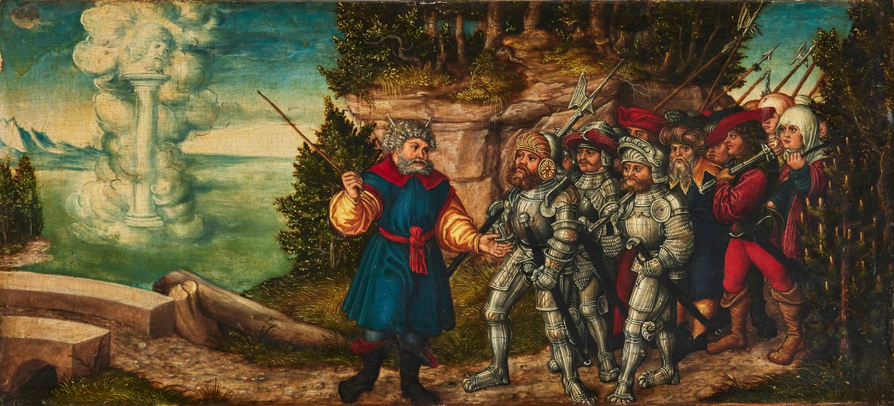 Duits: Mozes en die Wolkensäule Mozes en de Wolkenzuil door workshop of Lucas Cranach the Elder