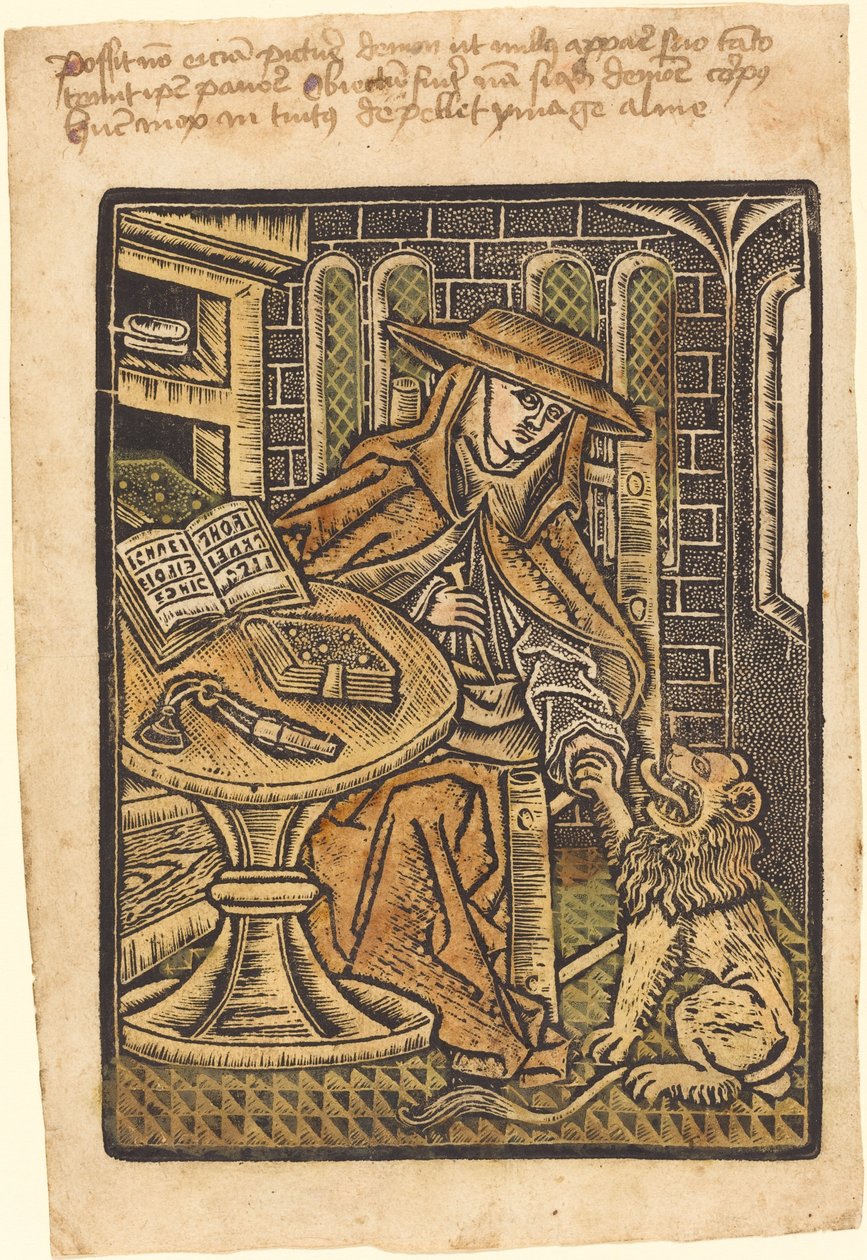 Sint Hiëronymus door Workshop of Master of the Aachen Madonna