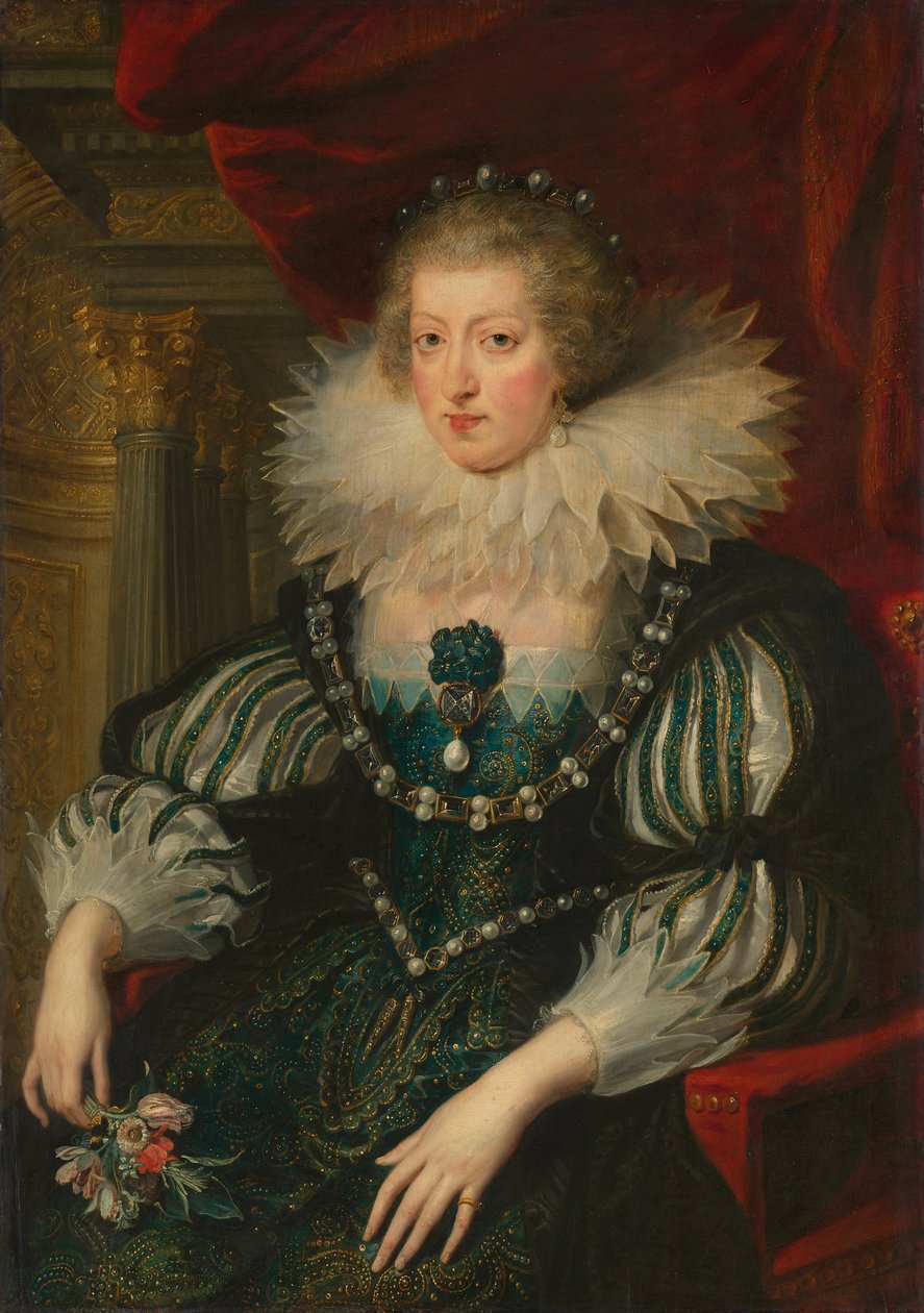 Dutch: Anna van Oostenrijk (1601-1666) Anne of Austria (1601-66). Wife of Louis XIII, king of France door Workshop of Peter Paul Rubens