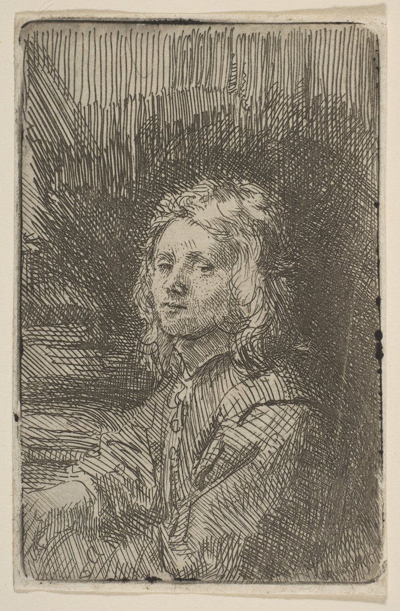 Jonge Man, Halflengte door Workshop of Rembrandt