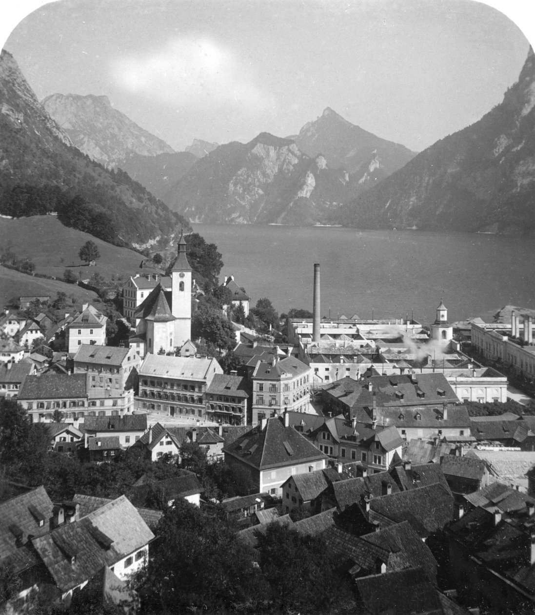 Ebensee en het Traunmeer, Salzkammergut, Oostenrijk door Wurthle and Sons