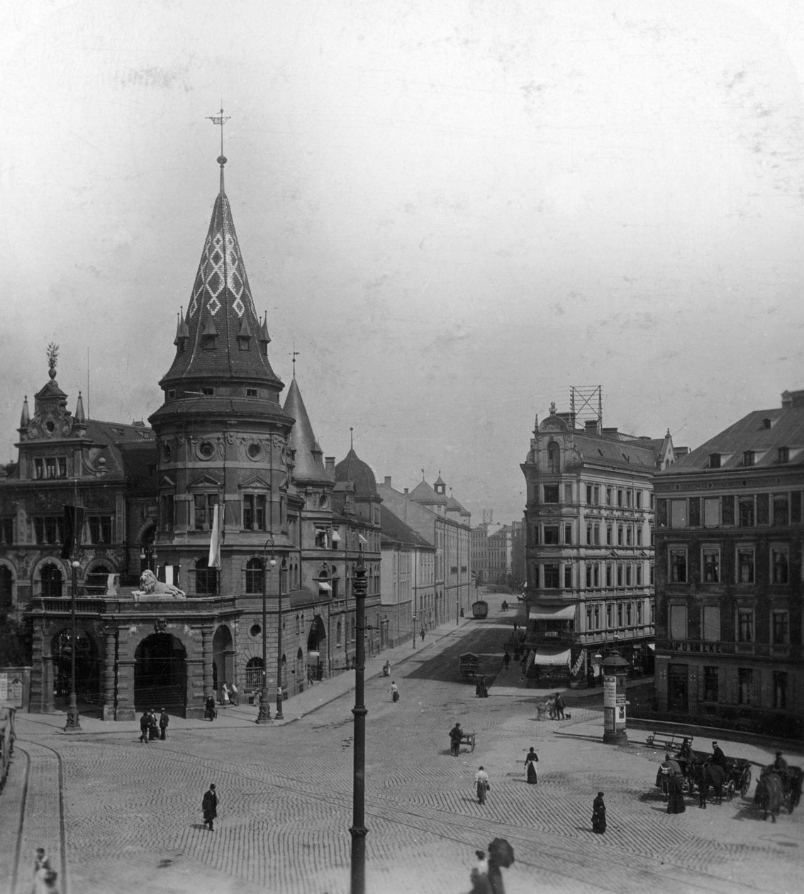 Löwenbräu Keller en Stiglmaierplatz, München, Duitsland, ca. 1900s door Wurthle and Sons