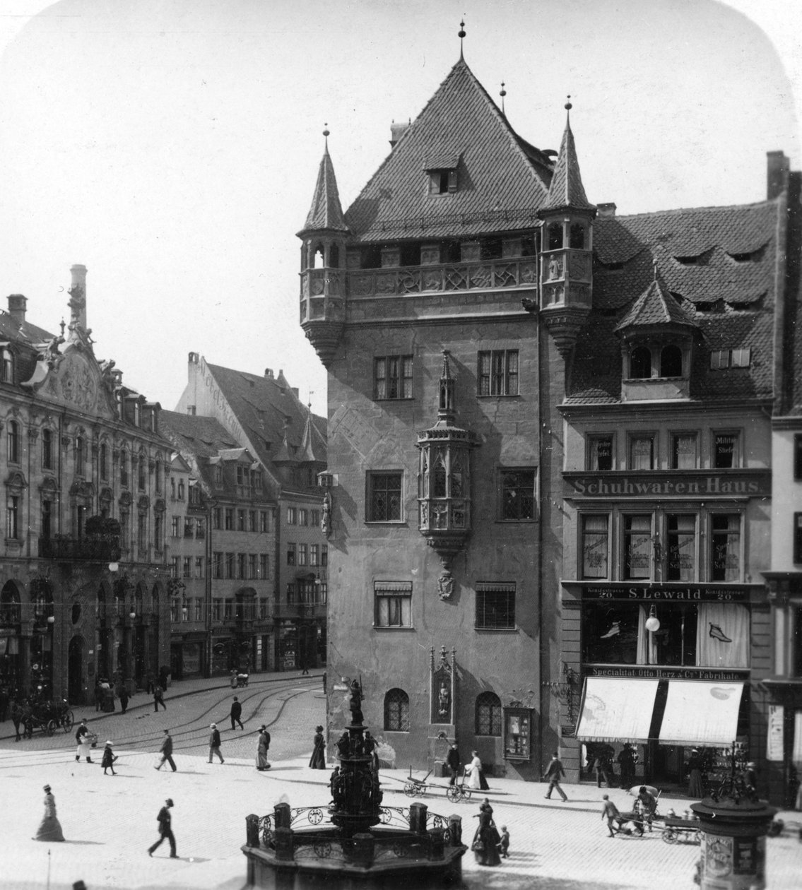 Nassauer Haus, Neurenberg, Beieren, Duitsland, ca. 1900 door Wurthle and Sons