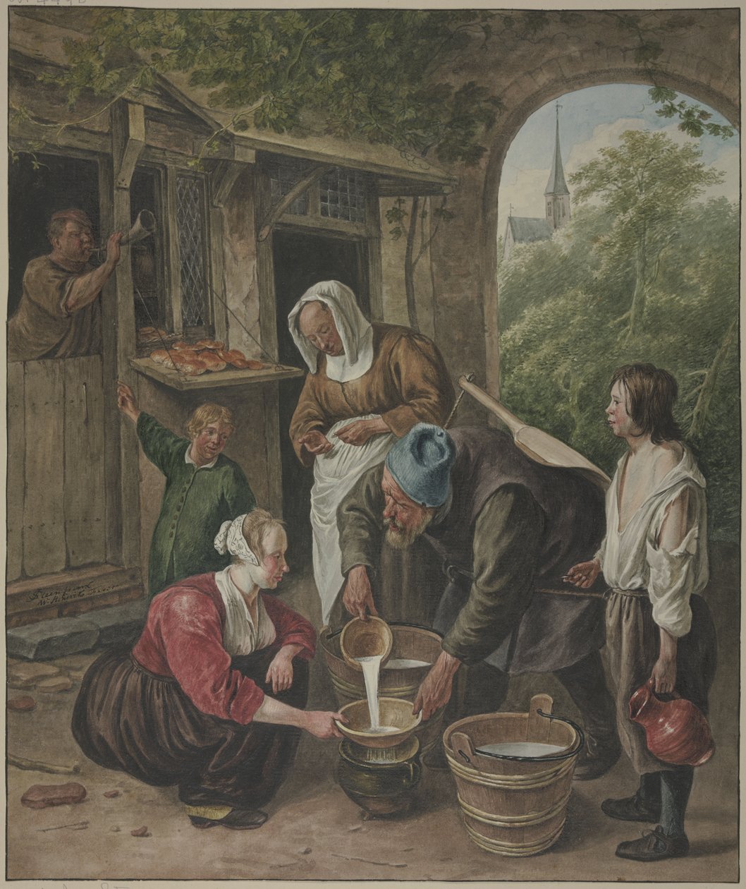 De melkverkoopster door Wybrand Hendriks