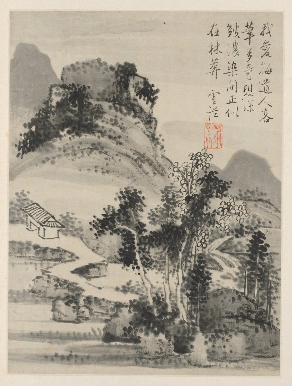Album van Seizoenslandschappen, Blad D (vorig blad 2) door Xiao Yuncong