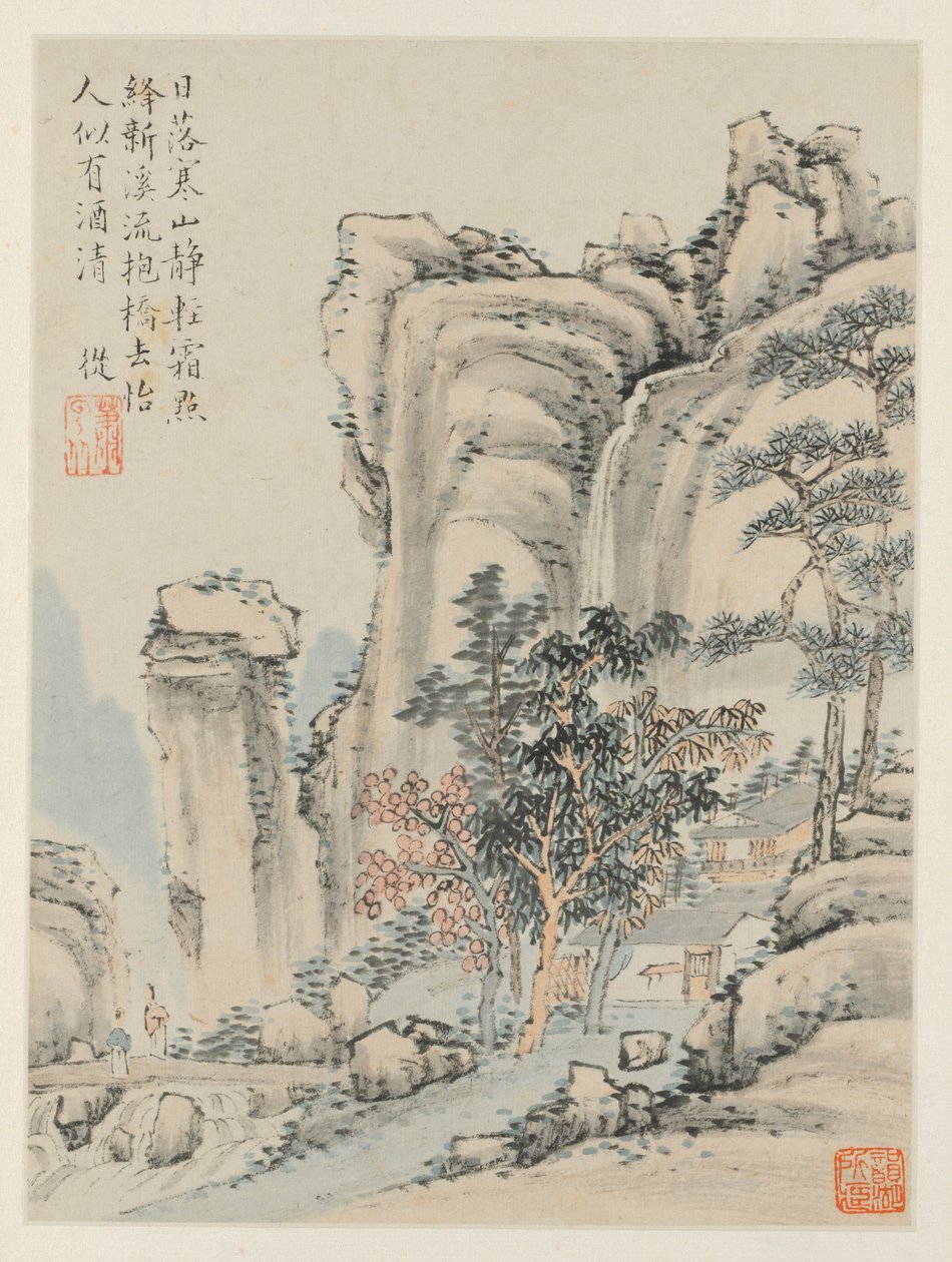 Album van Seizoenslandschappen, Blad E (vorig blad 3) door Xiao Yuncong