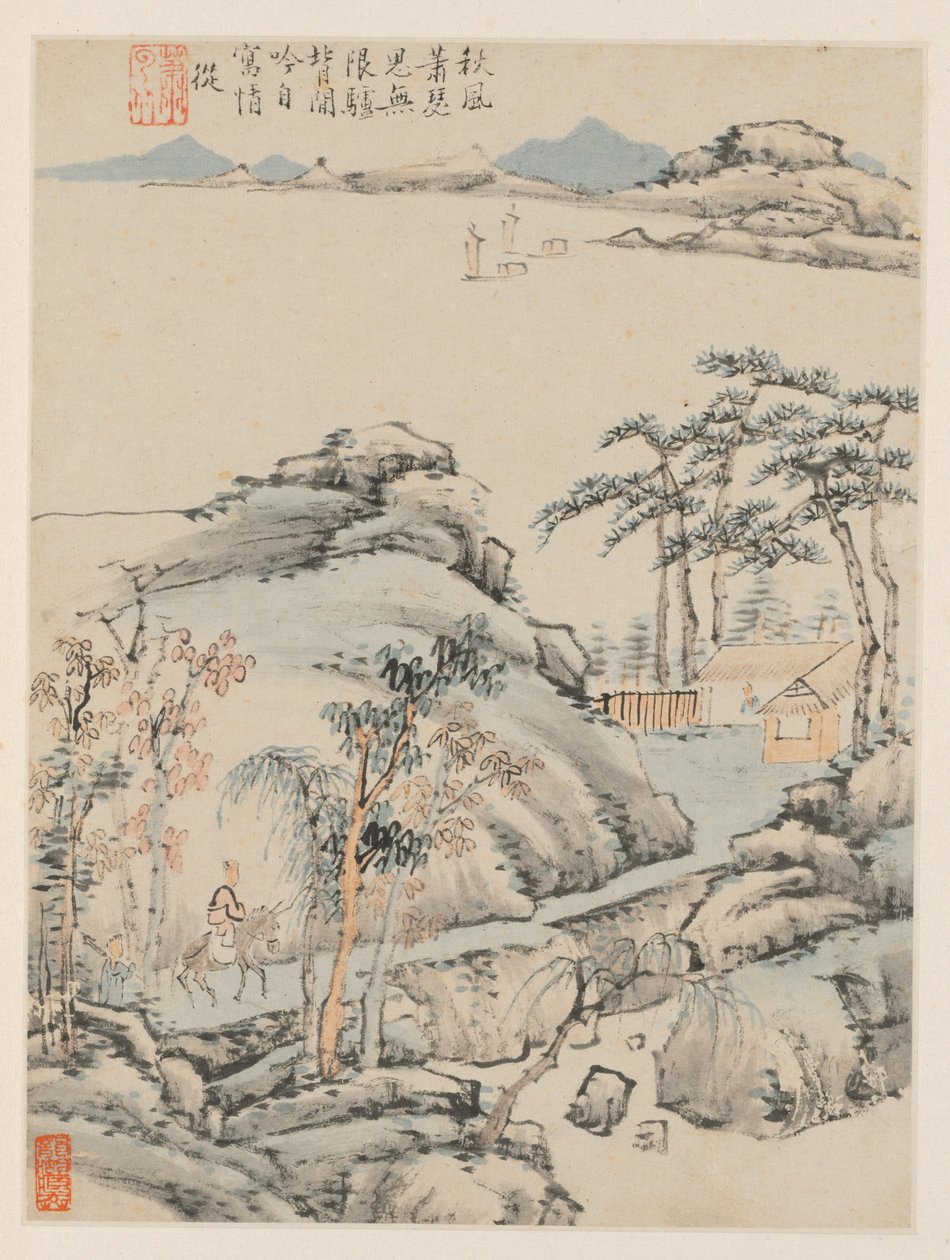 Album van Seizoenslandschappen, Blad F (vorig blad 5) door Xiao Yuncong