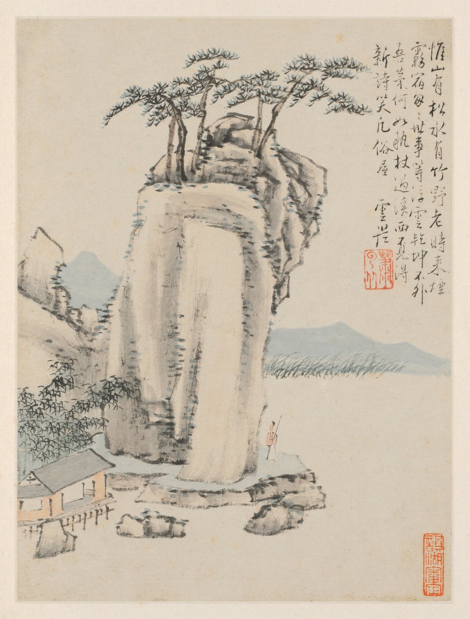 Album van seizoenslandschappen, blad G door Xiao Yuncong