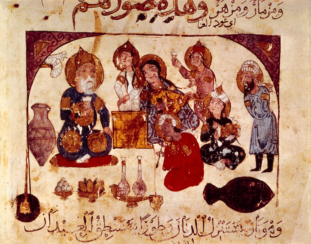 Abou-Zayd in de Hanah-taverne, miniatuur uit 