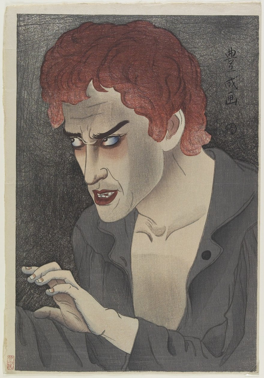 Acteur Morita Kanya XIII (1907-75) als Jean Valjean, 1921 door Yamamura Koka