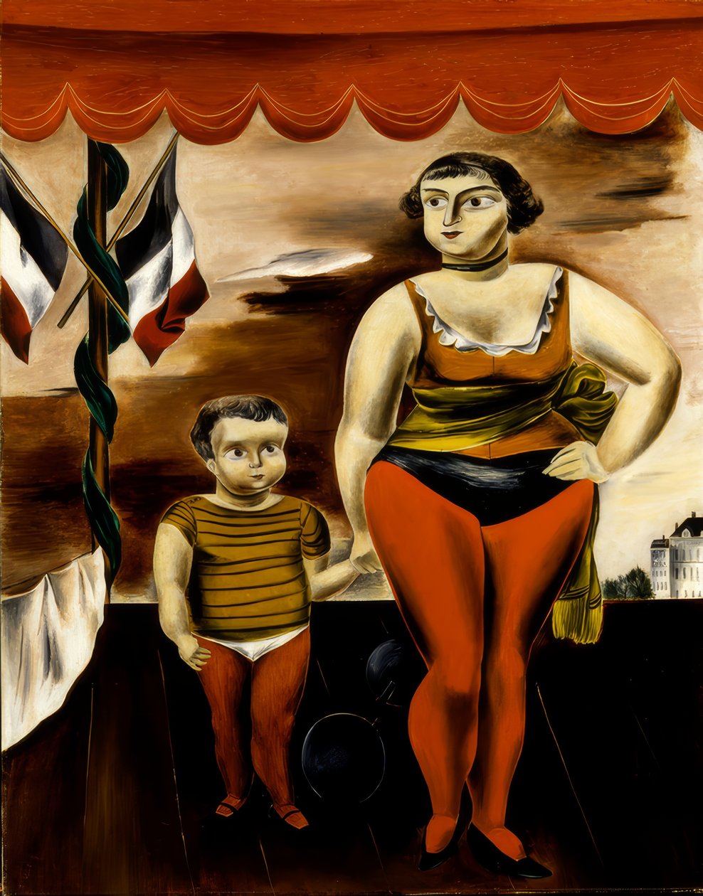 Sterke vrouw en kind door Yasuo Kuniyoshi