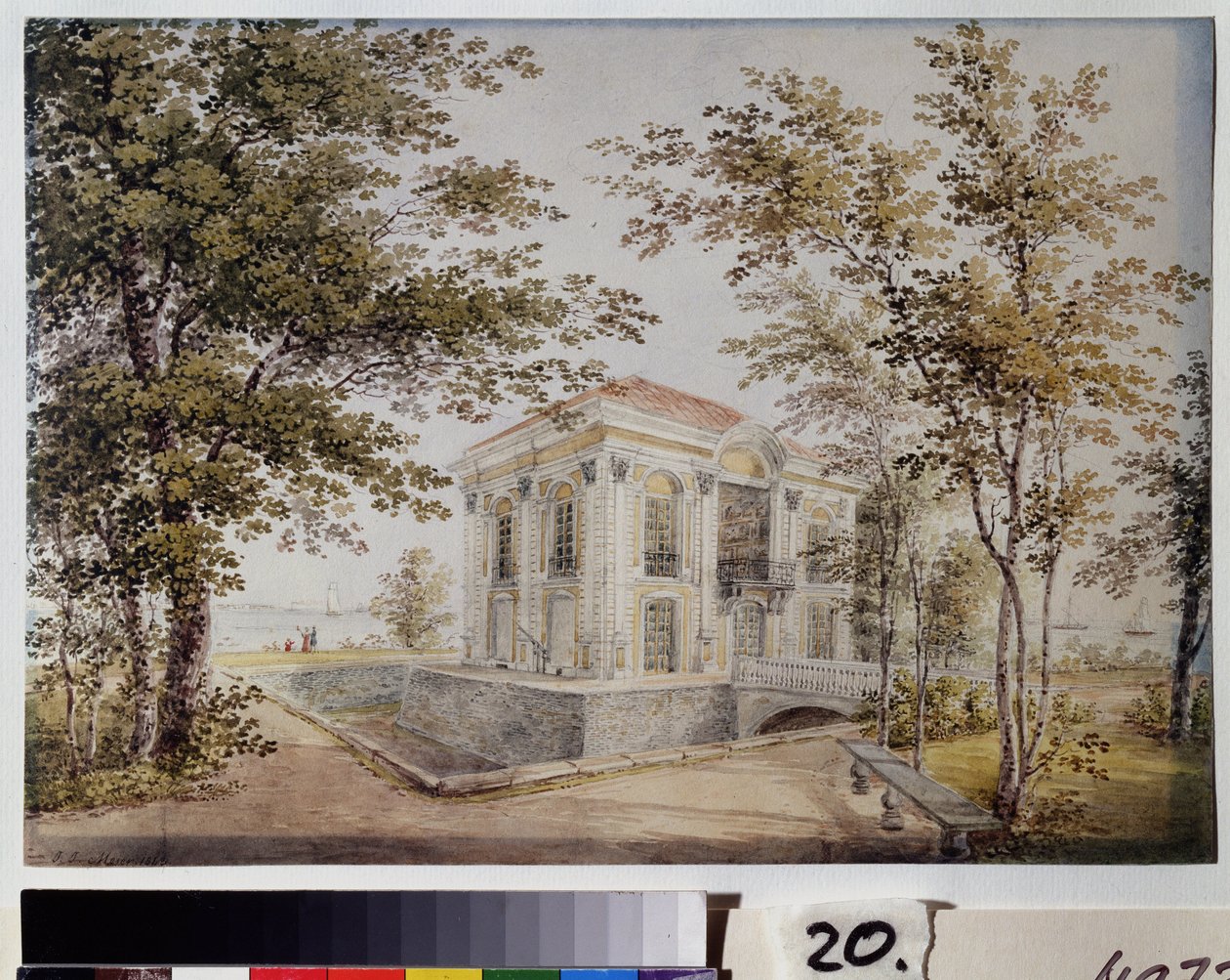 Het Hermitage paviljoen in Peterhof door Yegor Yegorovich Meier