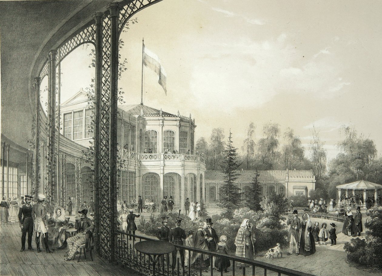 Het treinstation in Pavlovsk, 1840-1850 door Yegor Yegorovich Meier