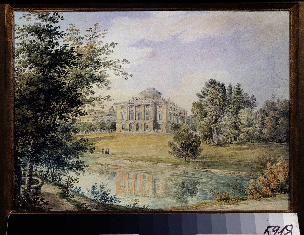 Uitzicht op het Pavlovsk-paleis (Sint-Petersburg) door Yegor Yegorovich Meier