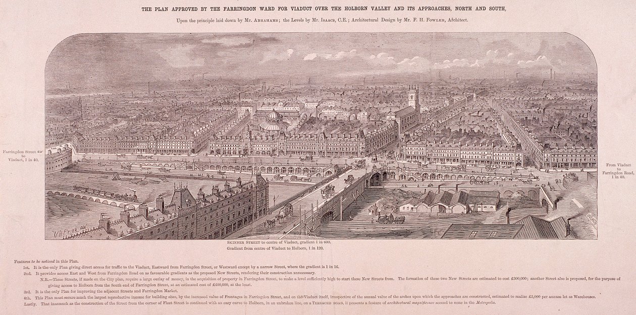 Holborn Viaduct, Londen, ca. 1865 door Young