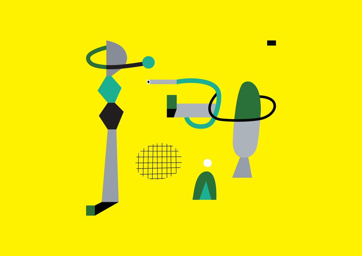 Abstracte geometrische compositie, 2017 (vectorillustratie) door Yulia Drobova