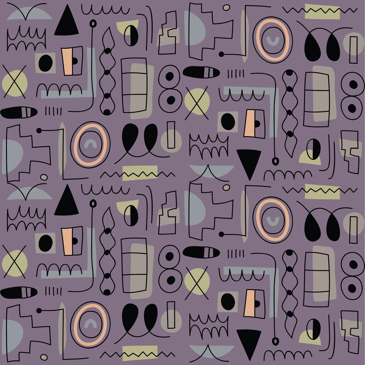 Naadloos patroon, 2018 (vectorafbeelding) door Yulia Drobova