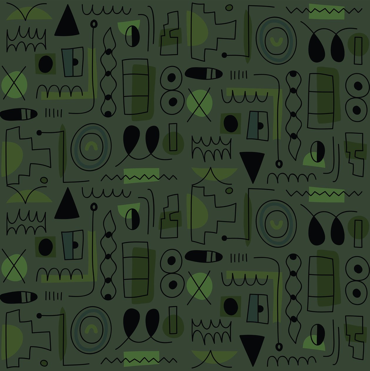 Naadloos patroon, 2018 (vectorafbeelding) door Yulia Drobova