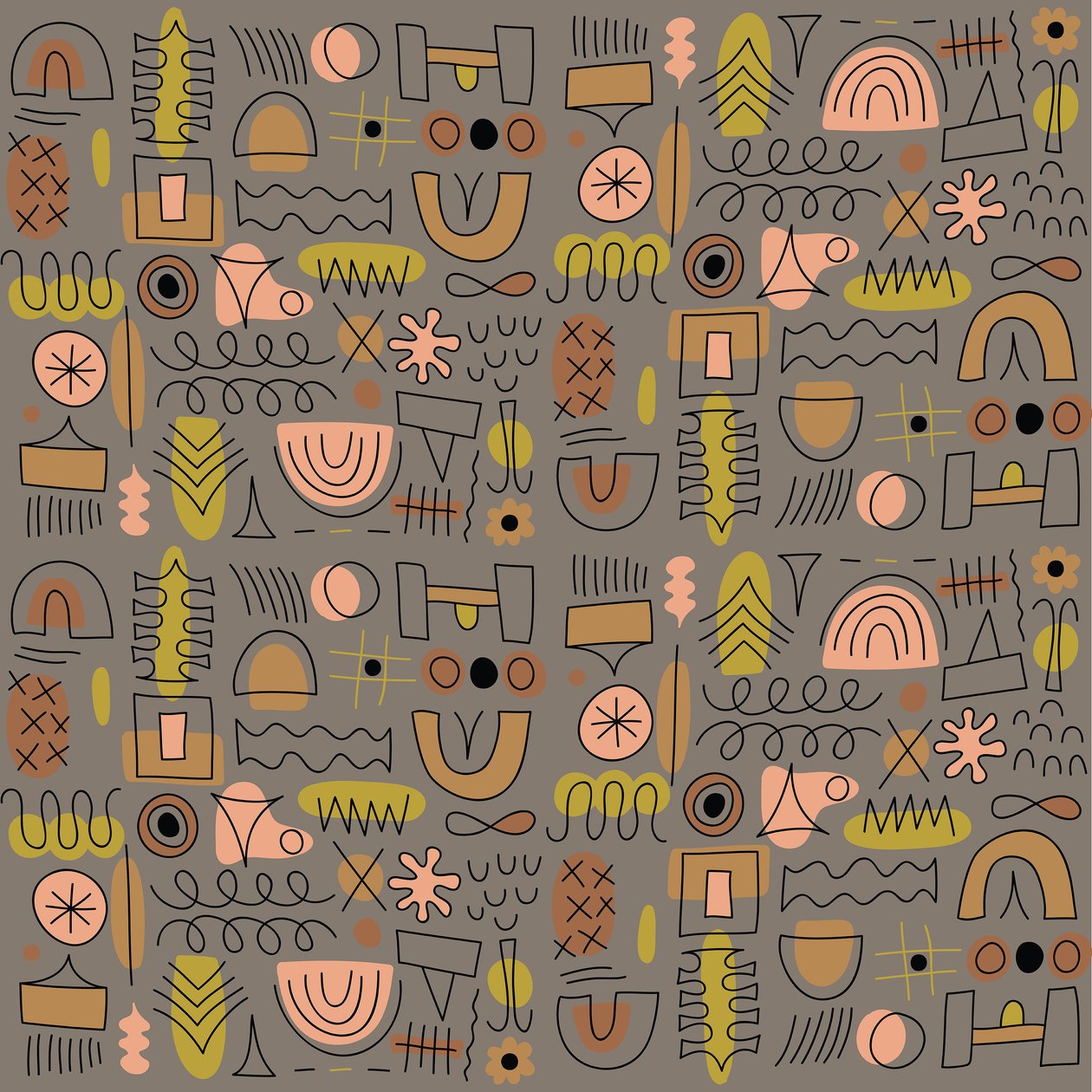 Naadloos patroon, 2018 (vectorafbeelding) door Yulia Drobova