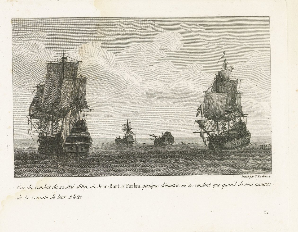 Einde van het gevecht van Jan Bart op 22 mei, 1689 door Yves Marie Le Gouaz