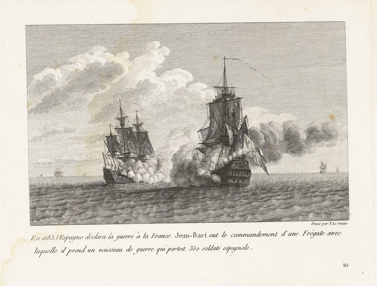 Jan Bart verovert een Spaans schip met 350 soldaten aan boord, 1683 door Yves Marie Le Gouaz