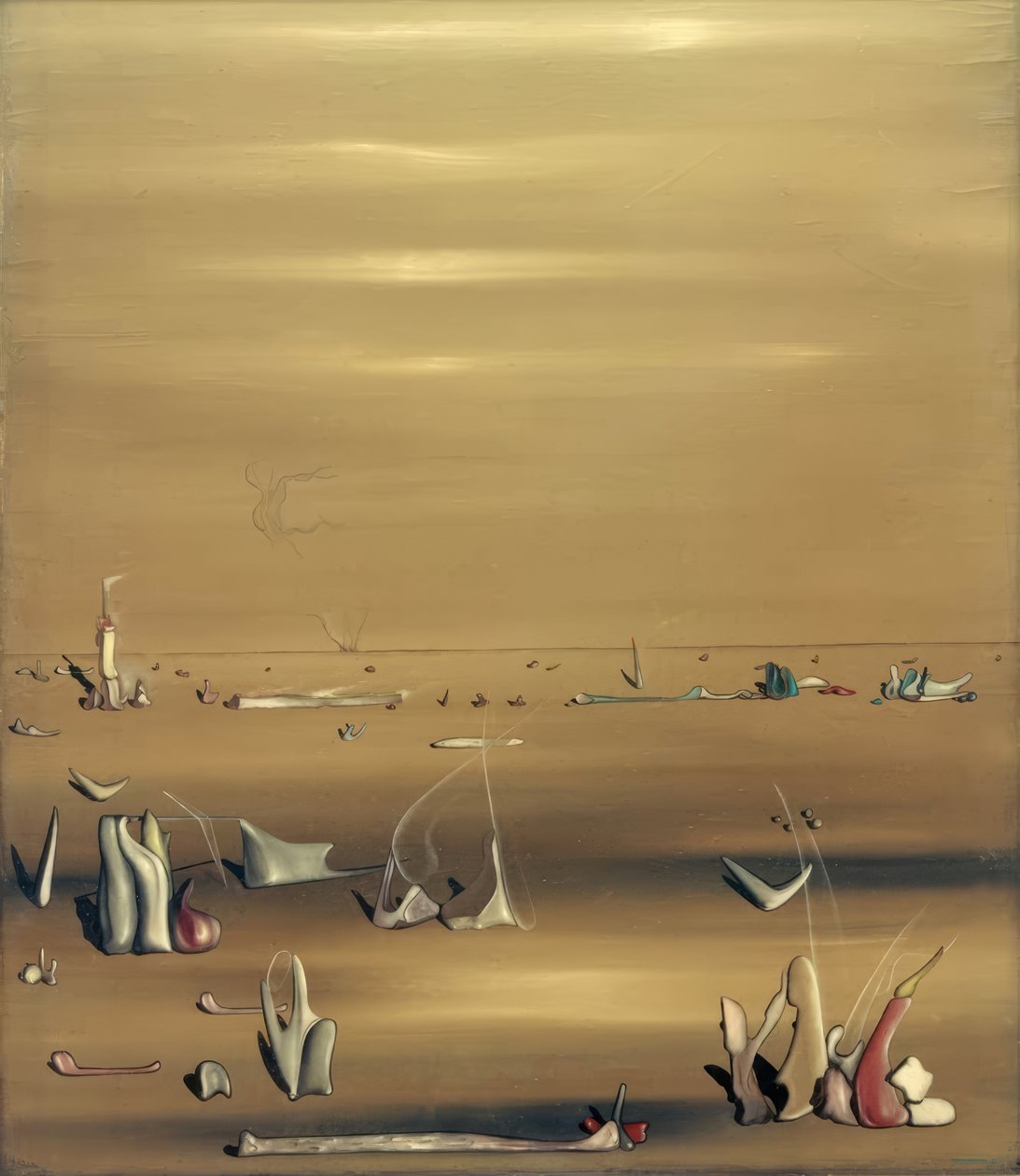 Metafysisch landschap door Yves Tanguy
