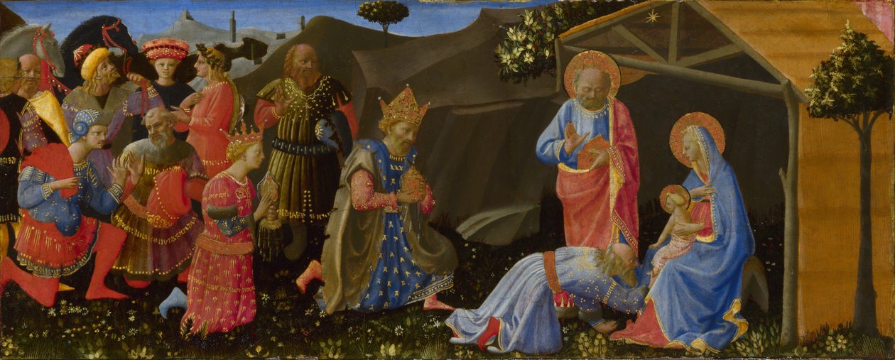 De Aanbidding der Wijzen, ca. 1433-1434 door Zanobi Strozzi