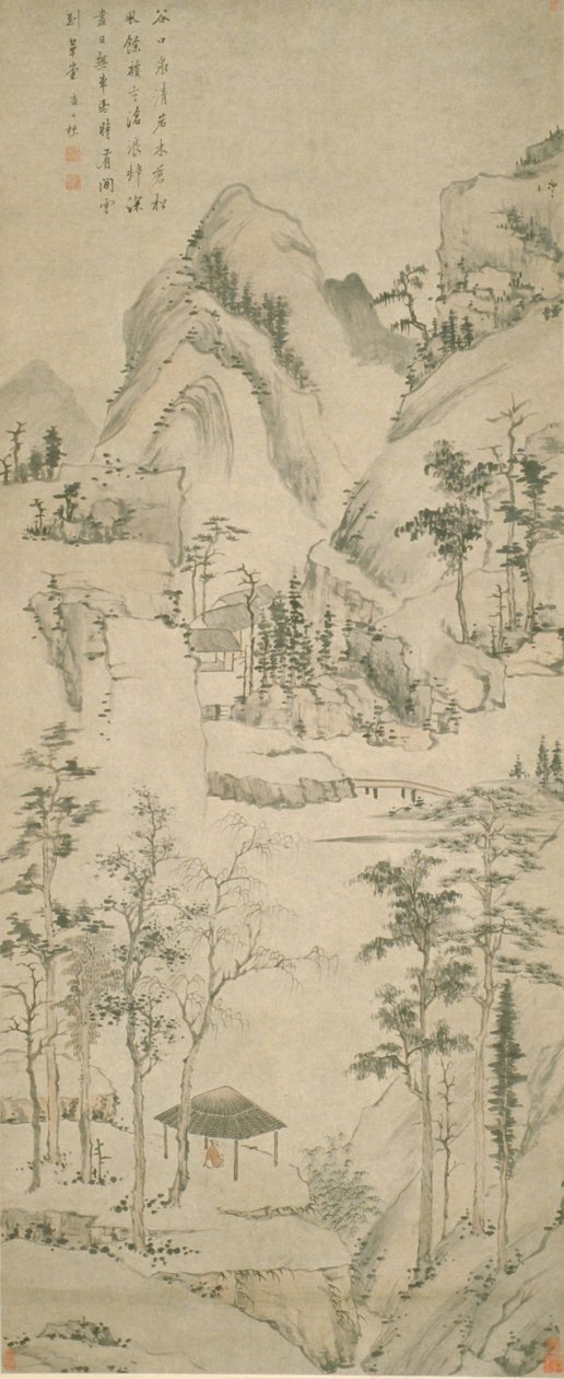 Landschap met figuur door Zha Shibiao