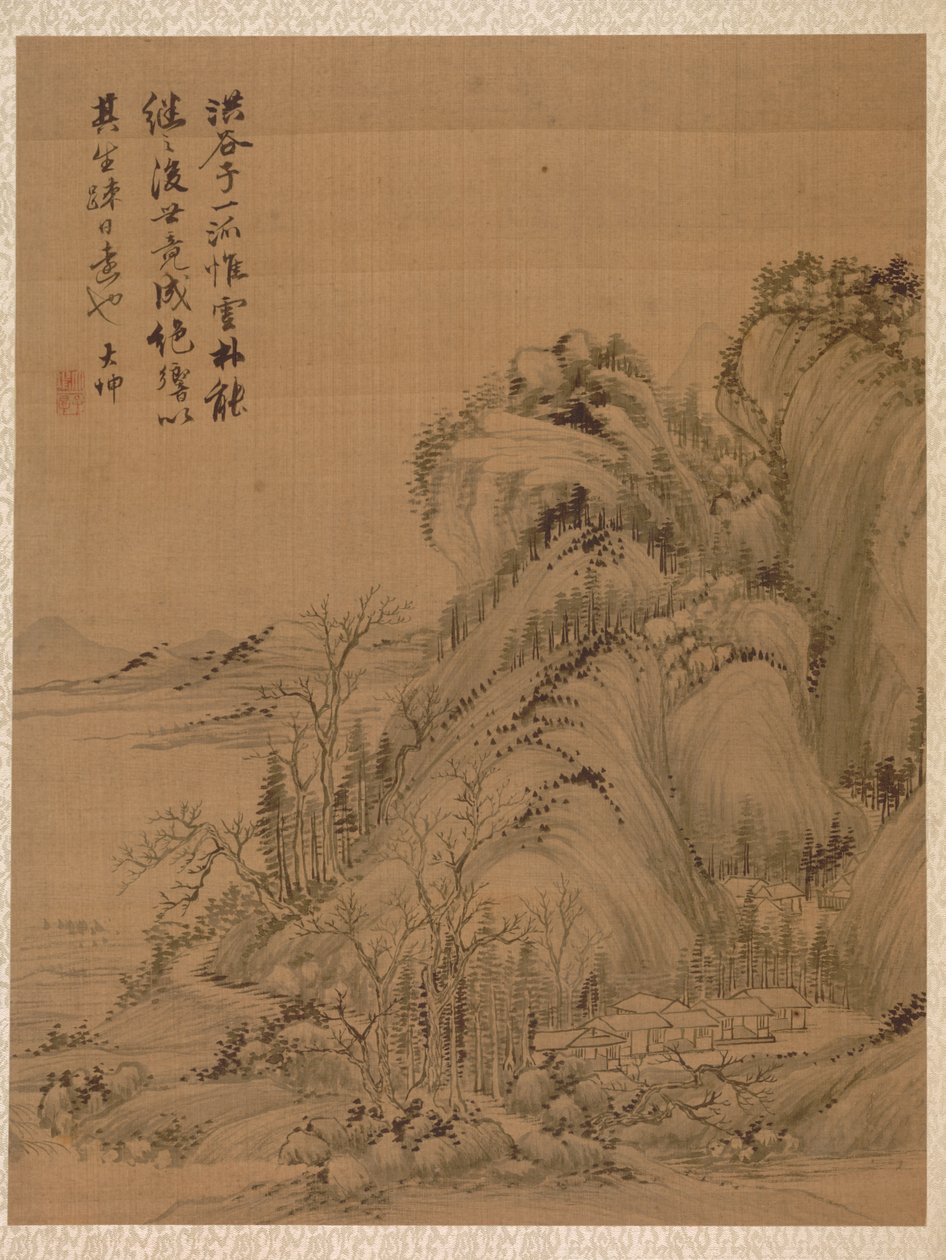 Landschap in de stijl van Ching Hao, 1775 door Zhai Dakun