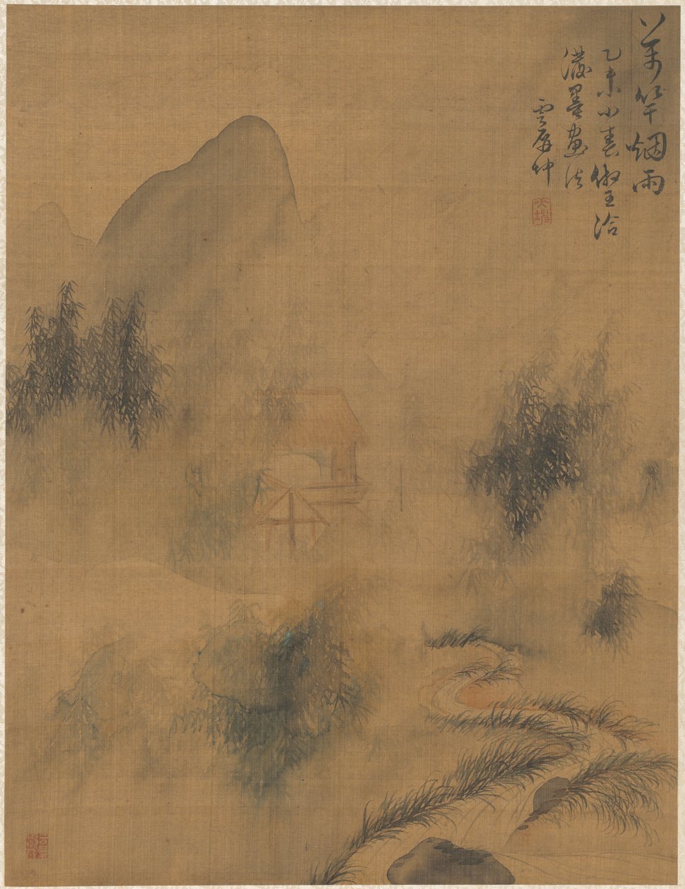 Tienduizend bamboes in de mist en regen, 1775 door Zhai Dakun