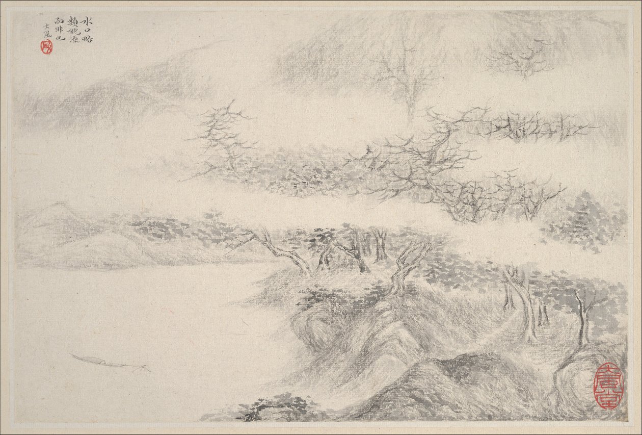 Landschappen, gedateerd 1644 door Zhang Feng