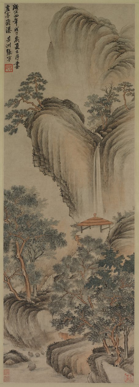Lege Prieel en Snelle Waterval, 1468 door Zhang Ning