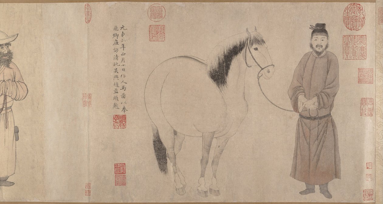 Staljongens en paarden door Zhao Mengfu Chao Meng Fu or