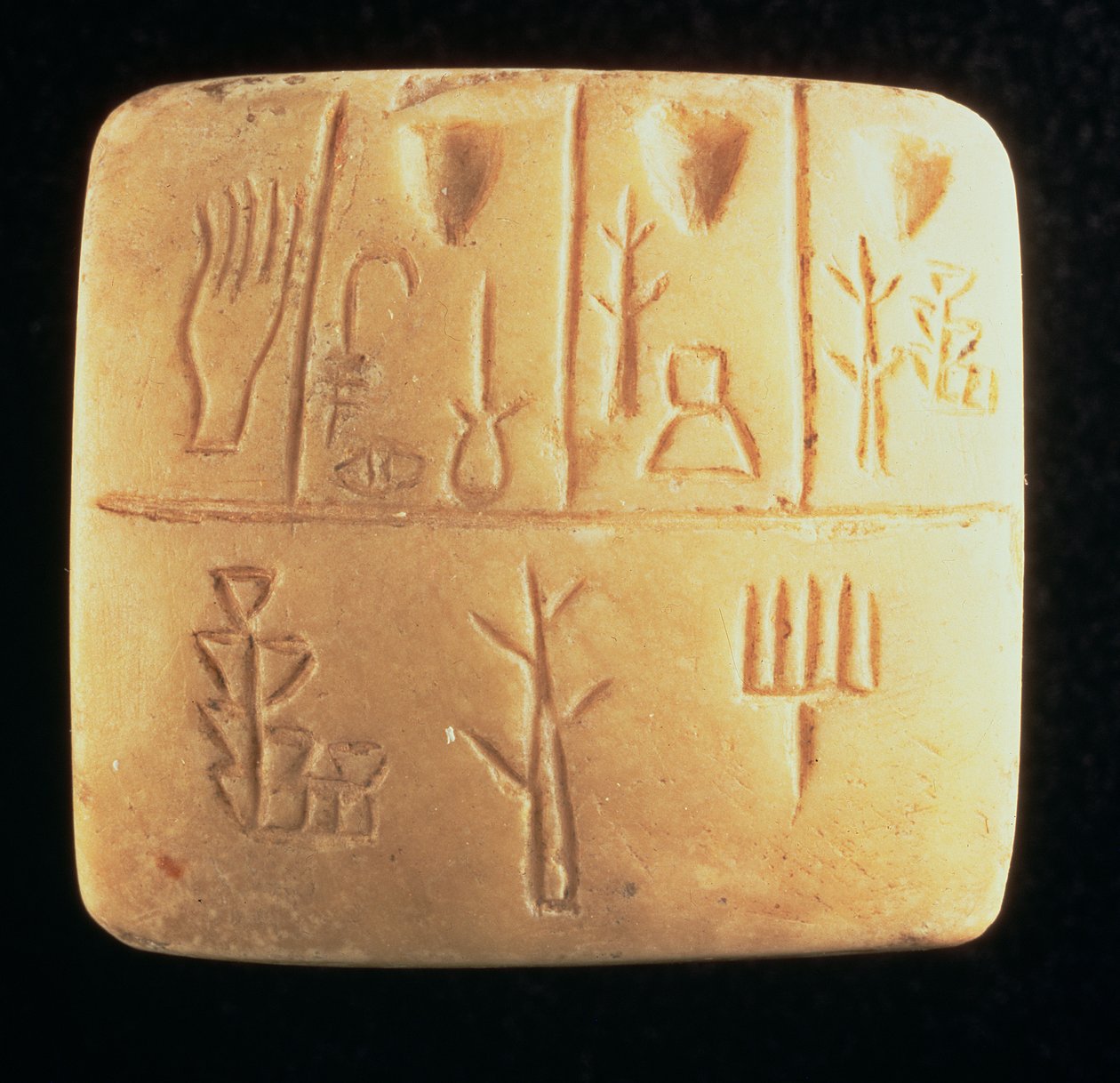 Tablet met pictografische inscriptie, Mesopotamisch, laat 4e eeuw v.Chr. door Hippolyte Lalaise Devéria