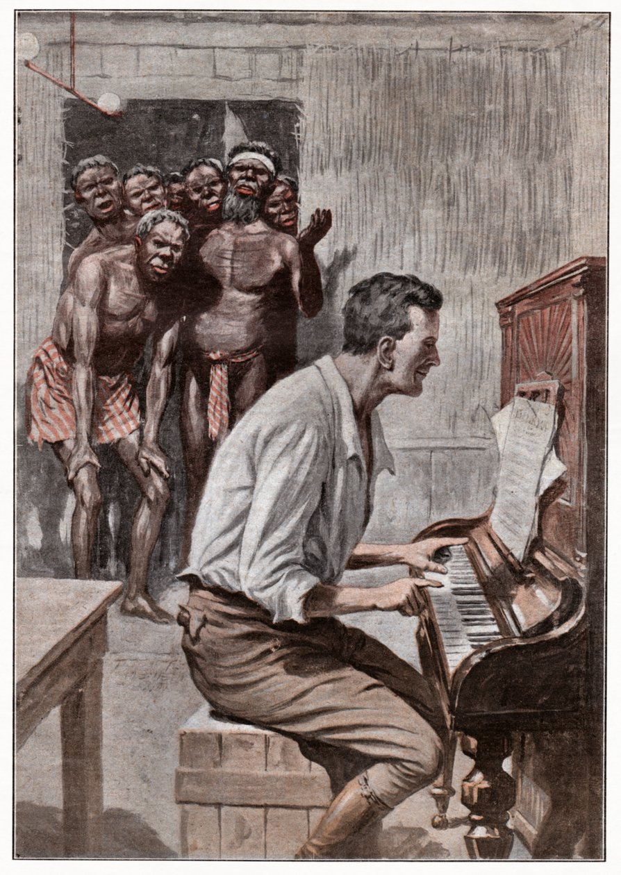 Aboriginals en Australische kolonist door . .