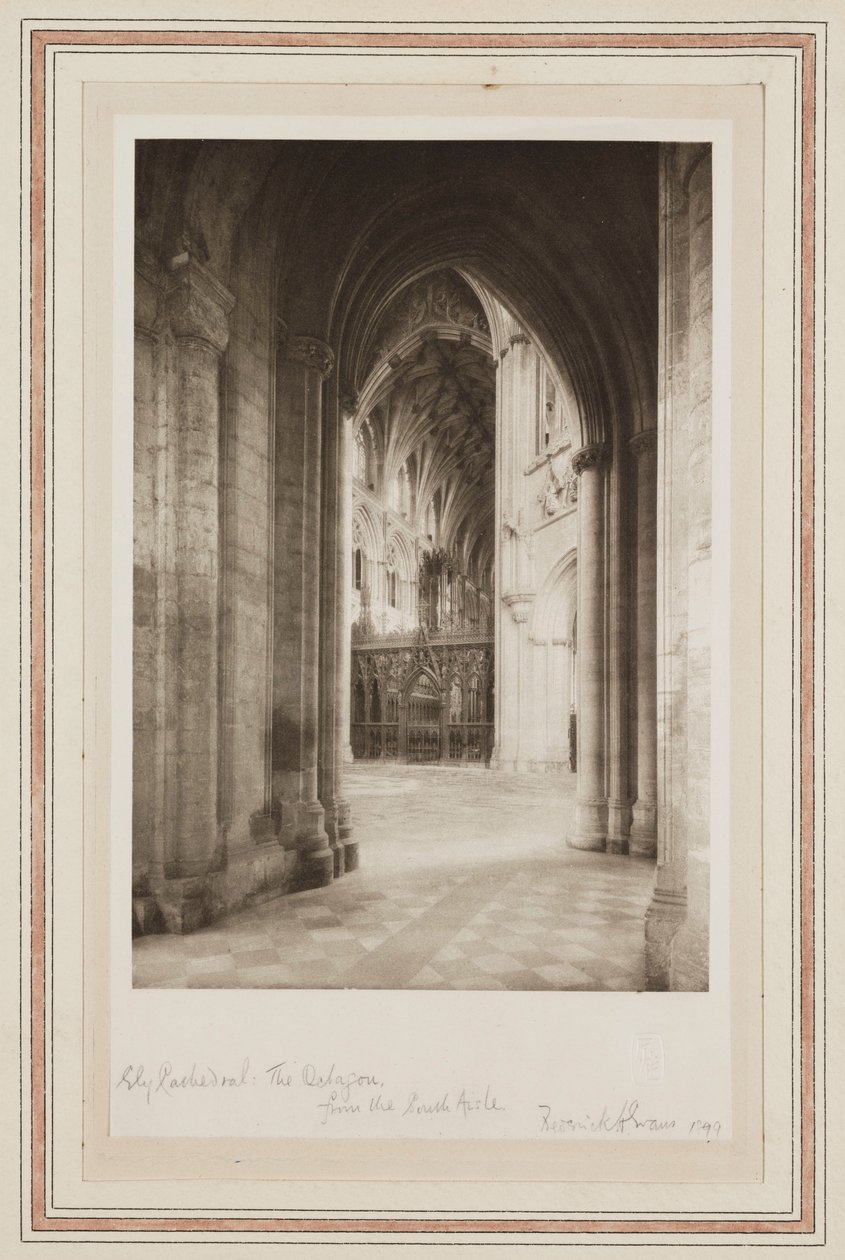 Ely Cathedral, de Octagon vanaf het Zuidelijke Zijbeuk door John Pardon