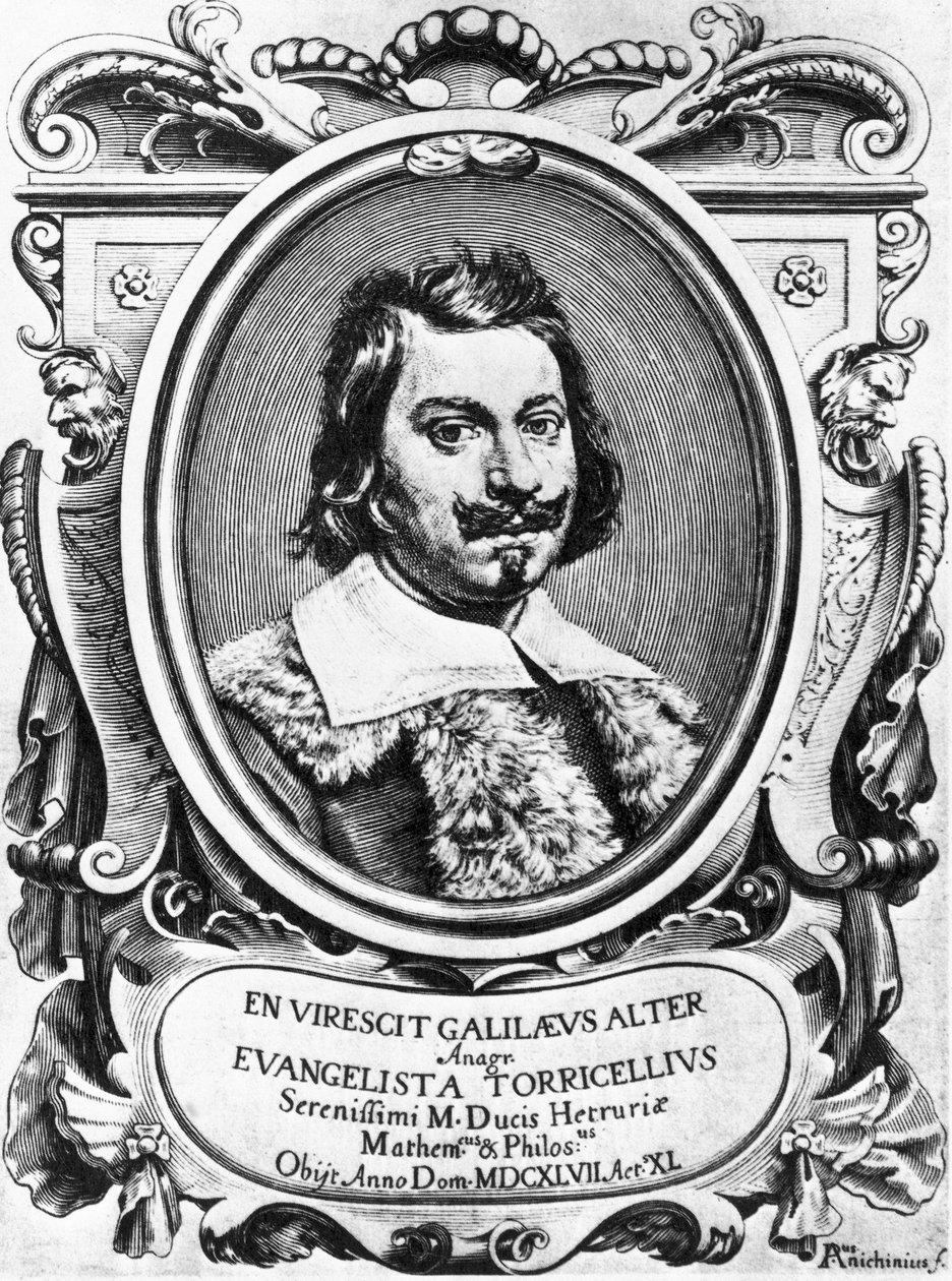 Evangelista Torricelli, Italiaanse natuurkundige door Ferdinand Georg Waldmuller