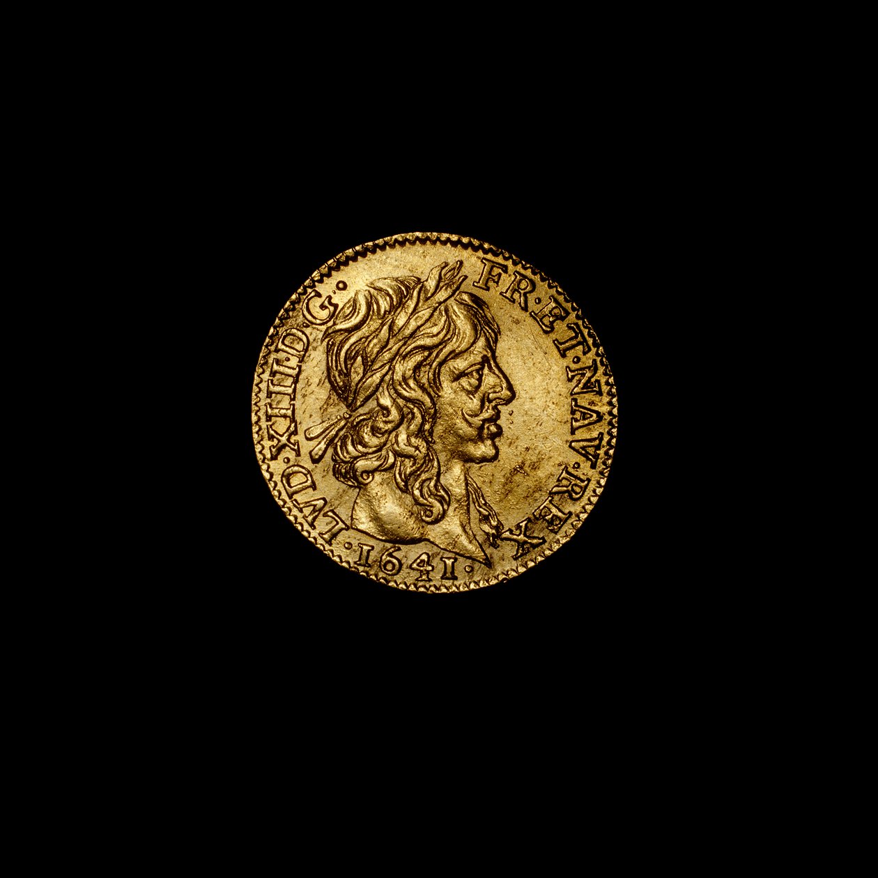 Franse munt met afbeelding van Lodewijk XIII door Hippolyte Lalaise Devéria