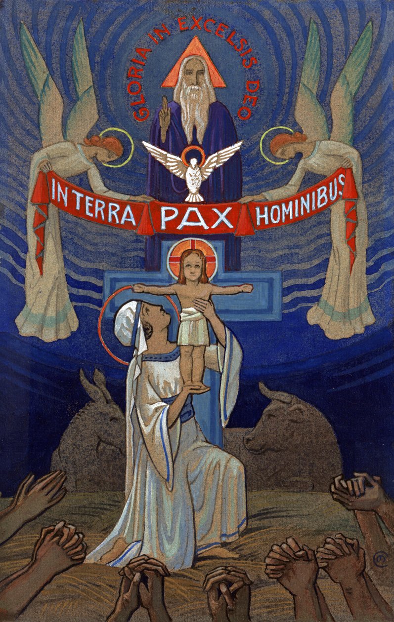 Gloria In Excelsis Deo, ca. 1930 (illustratie) door . .